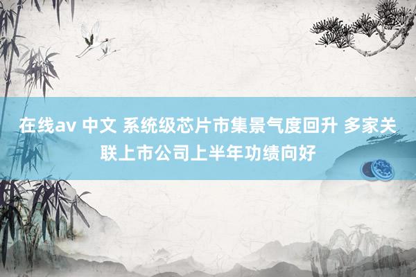 在线av 中文 系统级芯片市集景气度回升 多家关联上市公司上半年功绩向好