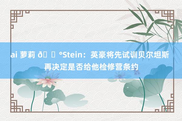 ai 萝莉 😰Stein：英豪将先试训贝尔坦斯 再决定是否给他检修营条约