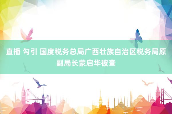 直播 勾引 国度税务总局广西壮族自治区税务局原副局长蒙启华被查