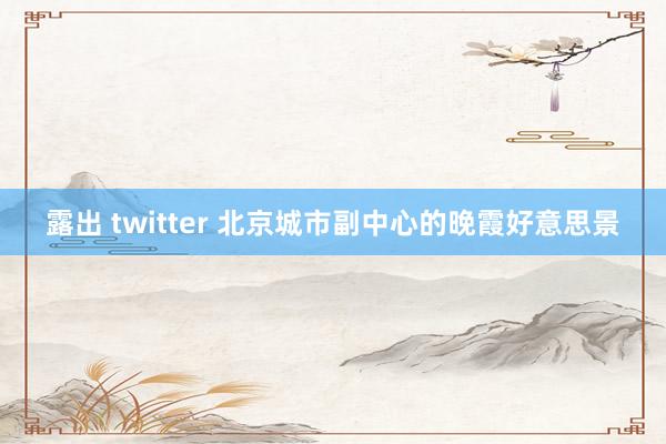 露出 twitter 北京城市副中心的晚霞好意思景