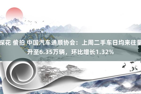 探花 偷拍 中国汽车通顺协会：上周二手车日均来往量升至6.35万辆，环比增长1.32%