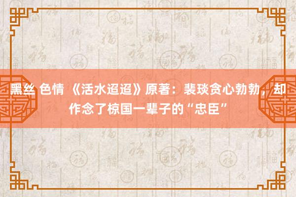 黑丝 色情 《活水迢迢》原著：裴琰贪心勃勃，却作念了椋国一辈子的“忠臣”