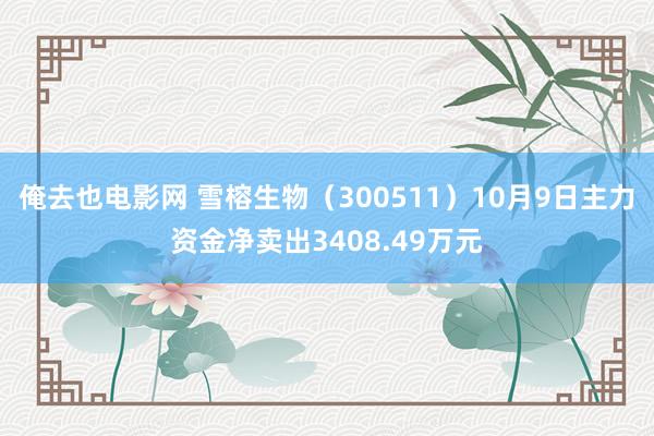 俺去也电影网 雪榕生物（300511）10月9日主力资金净卖出3408.49万元