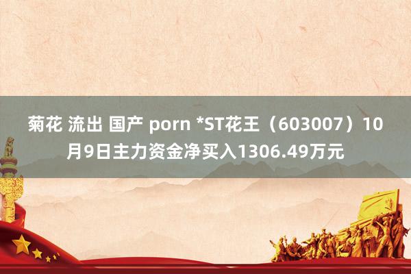 菊花 流出 国产 porn *ST花王（603007）10月9日主力资金净买入1306.49万元