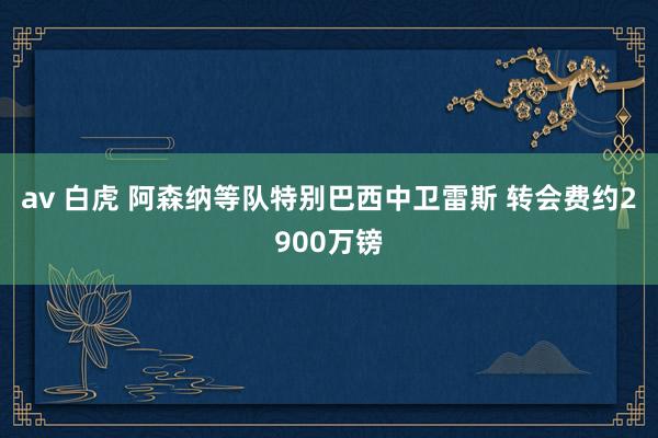 av 白虎 阿森纳等队特别巴西中卫雷斯 转会费约2900万镑