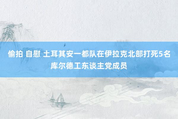 偷拍 自慰 土耳其安一都队在伊拉克北部打死5名库尔德工东谈主党成员