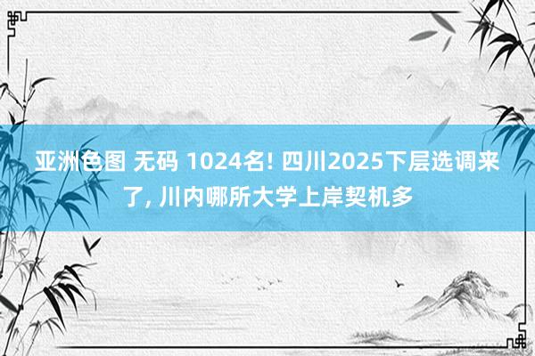 亚洲色图 无码 1024名! 四川2025下层选调来了， 川内哪所大学上岸契机多