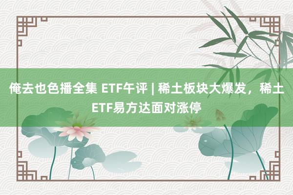 俺去也色播全集 ETF午评 | 稀土板块大爆发，稀土ETF易方达面对涨停