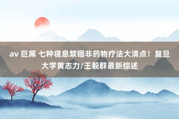 av 巨屌 七种寝息禁锢非药物疗法大清点！复旦大学黄志力/王毅群最新综述