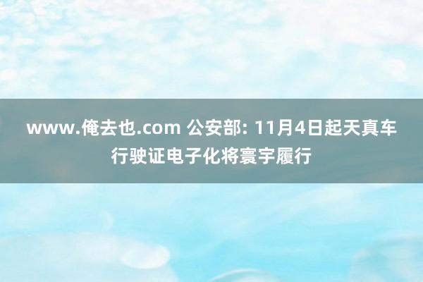 www.俺去也.com 公安部: 11月4日起天真车行驶证电子化将寰宇履行