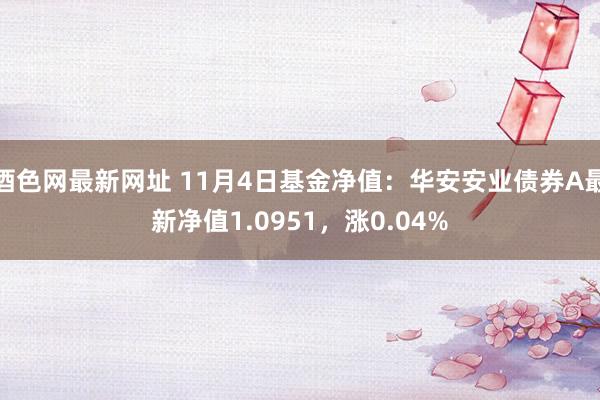 酒色网最新网址 11月4日基金净值：华安安业债券A最新净值1.0951，涨0.04%