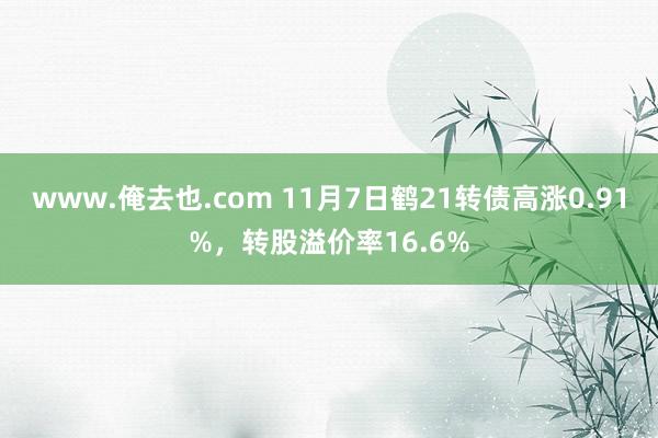 www.俺去也.com 11月7日鹤21转债高涨0.91%，转股溢价率16.6%