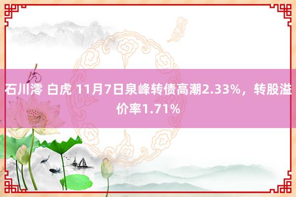 石川澪 白虎 11月7日泉峰转债高潮2.33%，转股溢价率1.71%