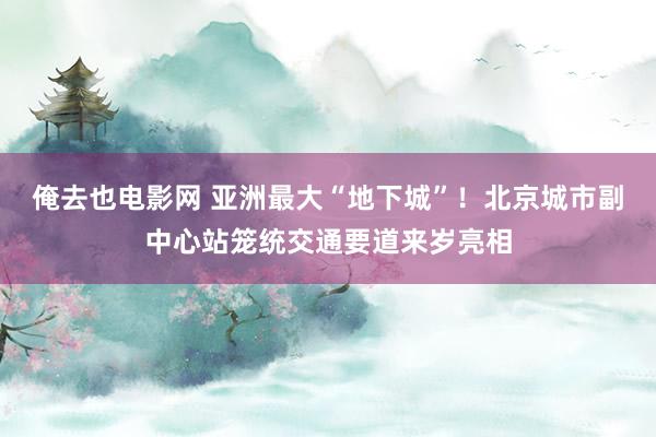 俺去也电影网 亚洲最大“地下城”！北京城市副中心站笼统交通要道来岁亮相