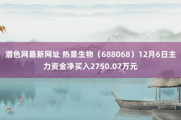 酒色网最新网址 热景生物（688068）12月6日主力资金净买入2750.07万元