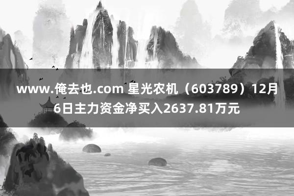 www.俺去也.com 星光农机（603789）12月6日主力资金净买入2637.81万元