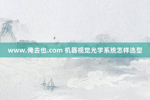 www.俺去也.com 机器视觉光学系统怎样选型