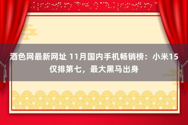 酒色网最新网址 11月国内手机畅销榜：小米15仅排第七，最大黑马出身