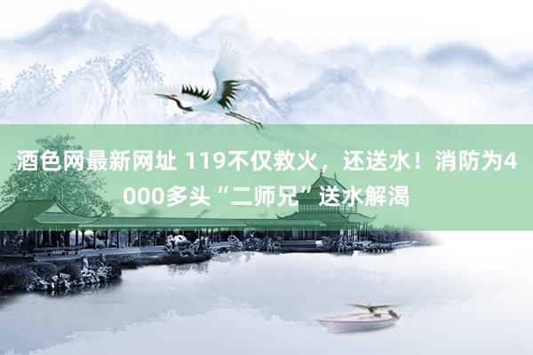 酒色网最新网址 119不仅救火，还送水！消防为4000多头“二师兄”送水解渴