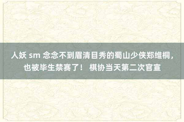 人妖 sm 念念不到眉清目秀的蜀山少侠郑维桐，也被毕生禁赛了！ 棋协当天第二次官宣