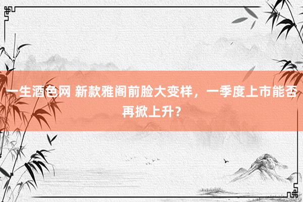 一生酒色网 新款雅阁前脸大变样，一季度上市能否再掀上升？